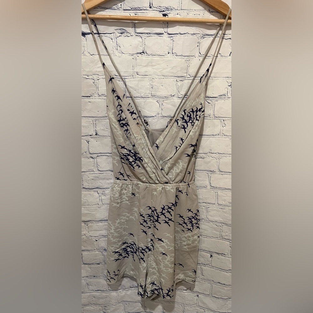 BCBGeneration Cream and Navy Jumpsuit